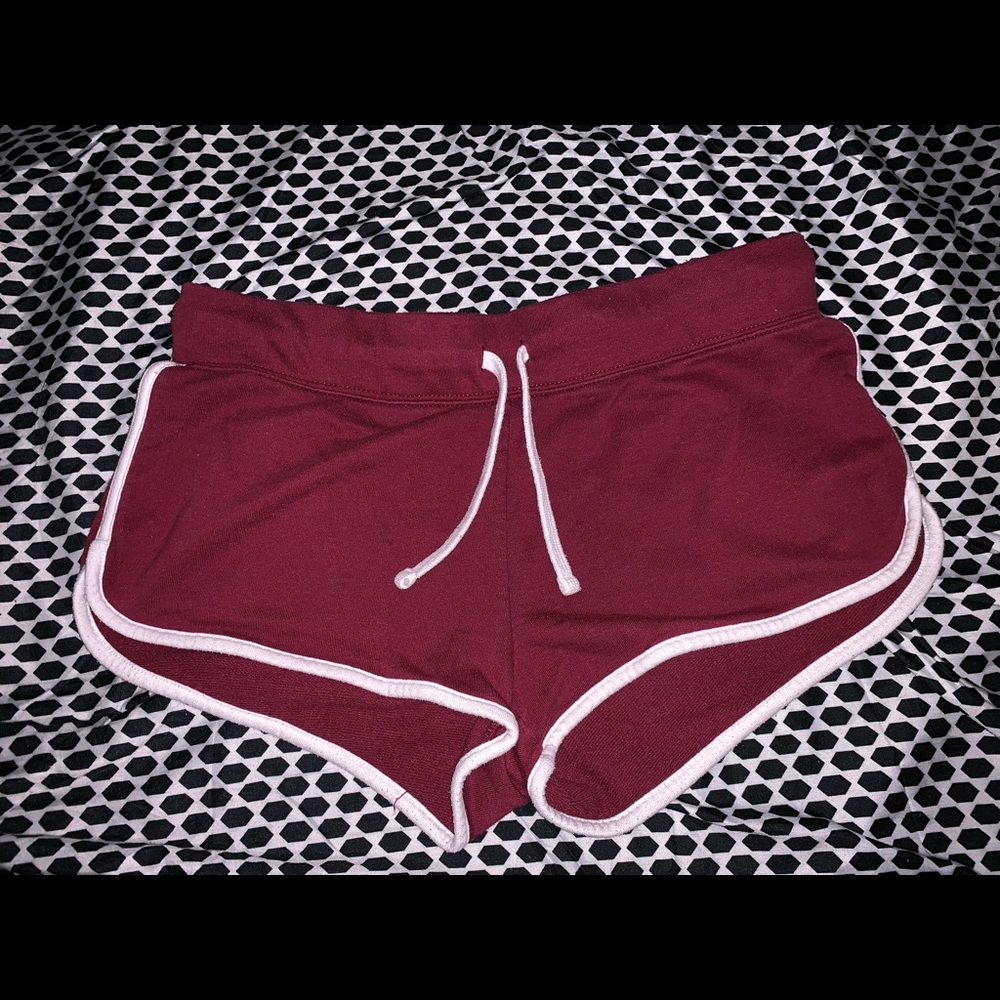 Burgundy shorts, worn once!